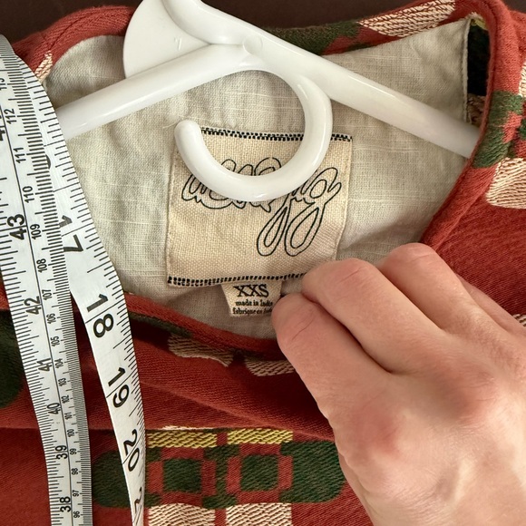 Ace & Jig Red and Green Patterned Short Sleeve Top - Picture 4 of 4